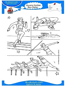 Çocuklar İçin Atletizm Boyama Sayfaları 